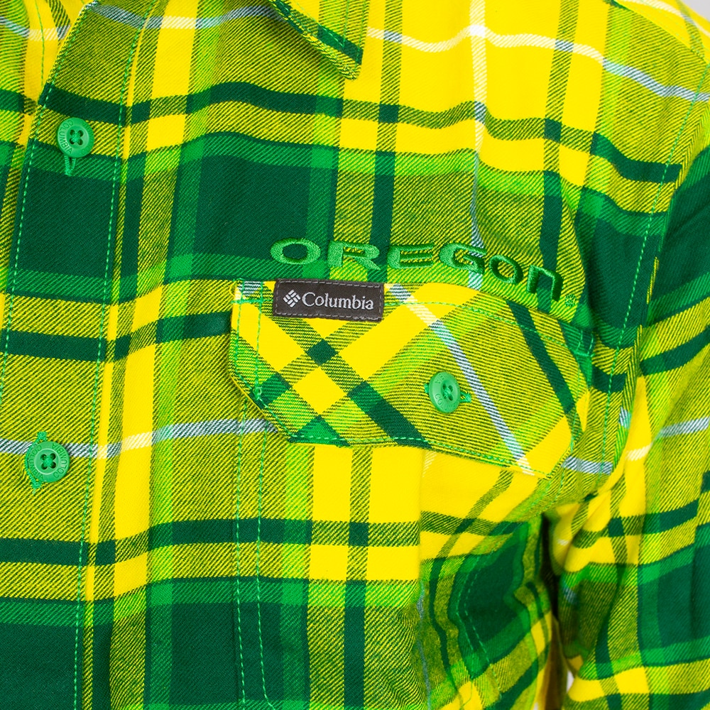Oregon, Columbia, Green, Long Sleeve, Cotton, Men, Plaid, Flare Gun, Flannel, Shirt, 907006